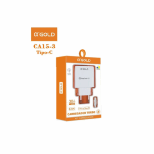 Kit Carregador Tipe-C Turbo 30W Fonte e Cabo 6.1A A'Gold CA15-3