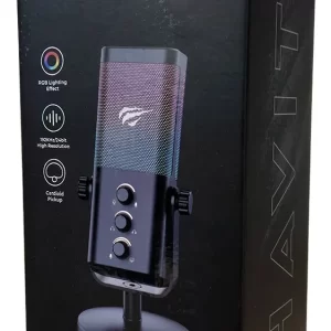 Microfone Gamer Usb De Mesa Havit Gk65 Rgb