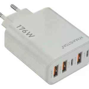 Carregador H'maston Y72-4 Turbo Usb-c/usb-a 176w Branco