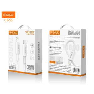 Cabo de Dados USB-C p/ iPhone - A'GOLD