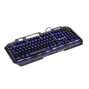 TECLADO GAMER SHIELD ABNT2 MULTIMIDIA LED AZUL 1.8 METROS USB TOPO EM METAL SENSACAO MECANICA - GT600