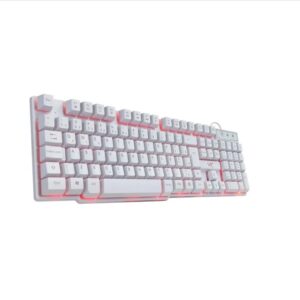 TECLADO GAMER VX GAMING HYDRA BRANCO ABNT2 MULTIMÍDIA COM LED VERMELHO SENSACAO MECANICA USB 1.8M - GTH110BV