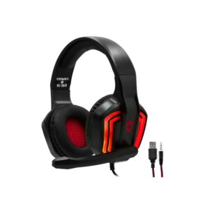 Headset Gamer Satellite AE-361R LED / Com Fio - Preto / Vermelho
