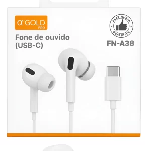 Fone De Ouvido Usb-c 'gold Pro Fn-a38L Com Microfone Branco